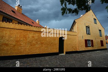 The colorful Nyboder neighborhood in Copenhagen, Denmark Stock Photo