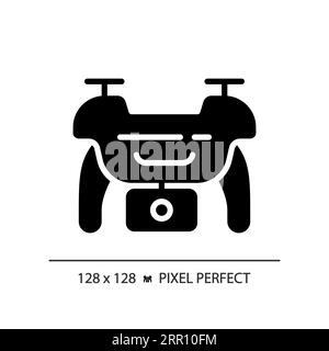 2D glyph style drone solid icon Stock Vector