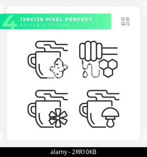Customizable pixel perfect black allergen free icons Stock Vector