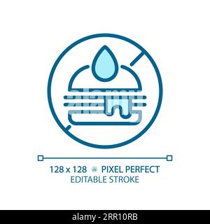 2D customizable thin linear blue junk food icon Stock Vector