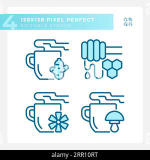 Customizable pixel perfect blue allergen free icons Stock Vector