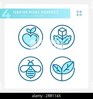Editable pixel perfect allergen free icons pack Stock Vector
