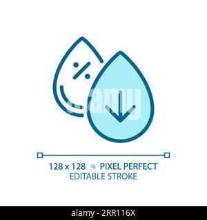 2D customizable thin linear blue low cholesterol icon Stock Vector