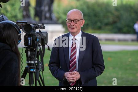 London, United Kingdom. September 06  2023. Shadow Chancellor of the Duchy of Lancaster Pat McFadden is seen in Westminster during morning media interviews. Credit: Tayfun Salci / Alamy Live News Stock Photo