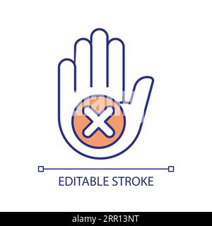 Stop hand sign RGB color icon Stock Vector