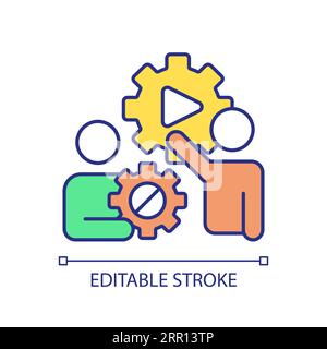 Video content marketing RGB color icon Stock Vector