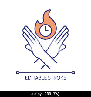 Prevent burnout RGB color icon Stock Vector