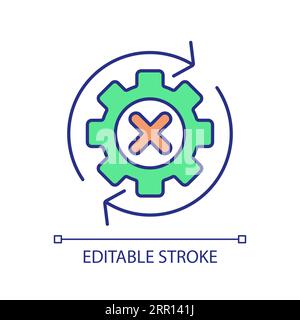 Automation mistake RGB color icon Stock Vector