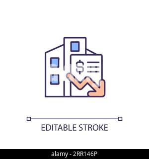 Customizable multicolor real estate linear icon Stock Vector
