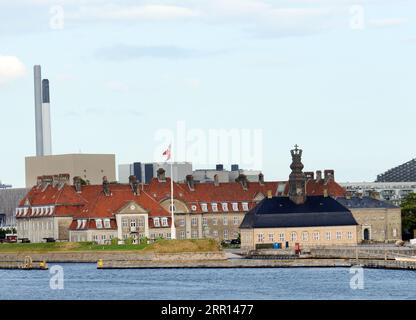 A view of the Nyholm Central Guardhouse in Holmen, Copenhagen, Denmark. Stock Photo