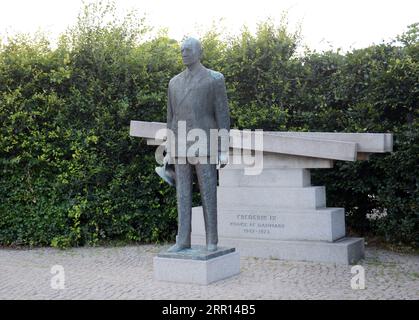 Statue of Danish King Frederik IX in Copenhagen, Denmark. Stock Photo