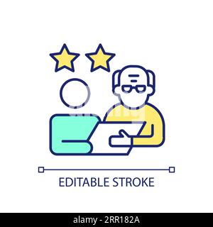 2D thin line colorful retained skills icon Stock Vector