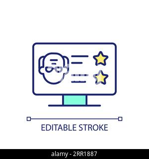 2D thin line colorful overcome skill shortage icon Stock Vector