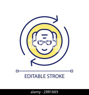 2D thin line colorful part-time job icon Stock Vector