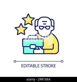 2D thin line colorful enhanced customer relations icon Stock Vector
