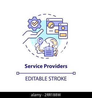 2D customizable service providers thin linear icon concept Stock Vector