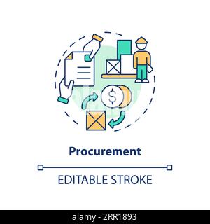 2D customizable procurement thin linear icon concept Stock Vector