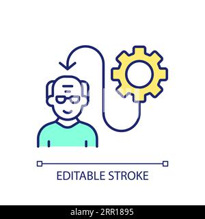2D thin line colorful inclusive workforce initiative icon Stock Vector