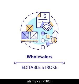 2D customizable wholesalers thin linear icon concept Stock Vector