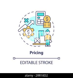 2D customizable pricing thin linear icon concept Stock Vector