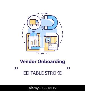 2D customizable vendor onboarding thin linear icon concept Stock Vector