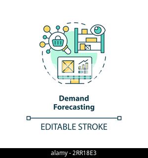 2D customizable demand forecasting thin linear icon concept Stock Vector