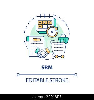 2D customizable SRM thin linear icon concept Stock Vector