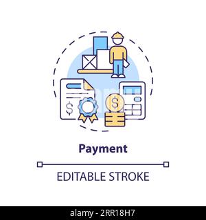 2D customizable payment thin linear icon concept Stock Vector
