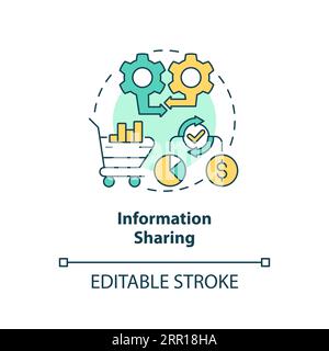 2D customizable information sharing thin linear icon concept Stock Vector