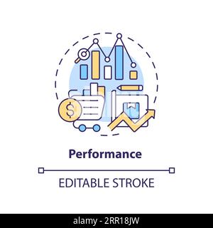 2D customizable performance thin linear icon concept Stock Vector