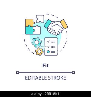 2D customizable fit thin linear icon concept Stock Vector