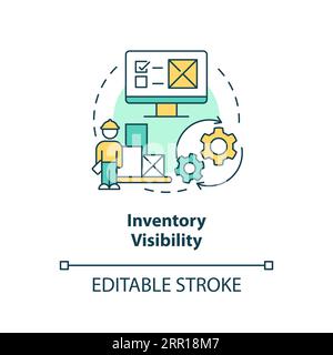 2D customizable inventory visibility thin linear icon concept Stock Vector