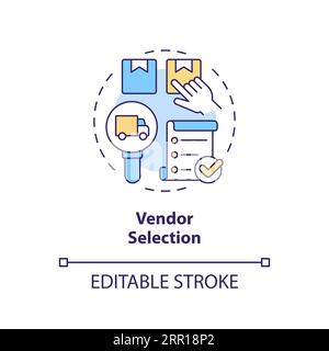2D customizable vendor selection thin linear icon concept Stock Vector