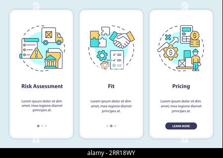 Walkthrough vendor management with line icons concept Stock Vector
