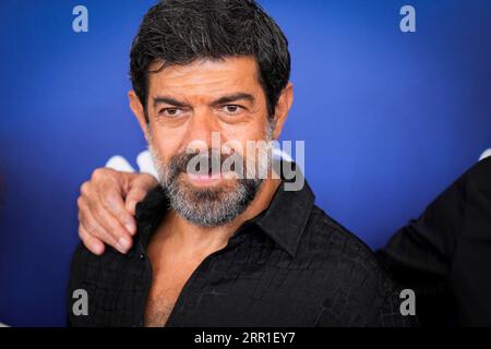 Venice, Italy. 02nd Sep, 2023. Pierfrancesco Favino during the photocall of the movie 'Adagio' presented in competition at the 80th Venice Film Festival on September 2, 2023 at Venice Lido. (Photo by Daniele Cifala/NurPhoto) Credit: NurPhoto SRL/Alamy Live News Stock Photo