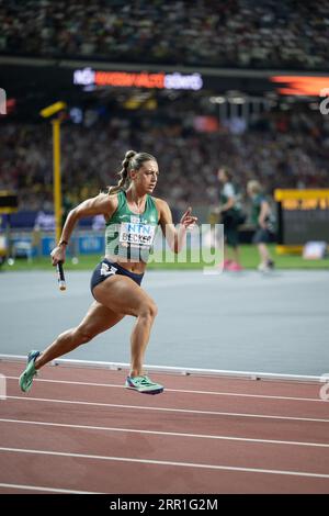 Sophie Becker participating in the 400 meters relay at the World