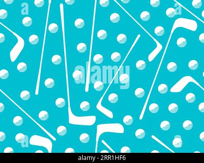 Seamless pattern with golf clubs and balls. Golf putter and a golf ball in a minimalist style. Design for typography, banners and posters, promotional Stock Vector