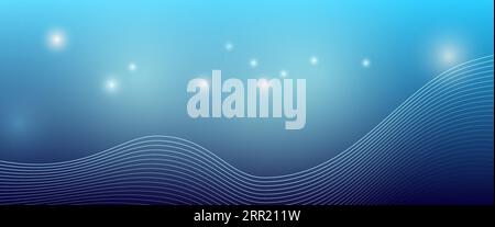 dark blue color gradient background design with light bubbles Stock Vector