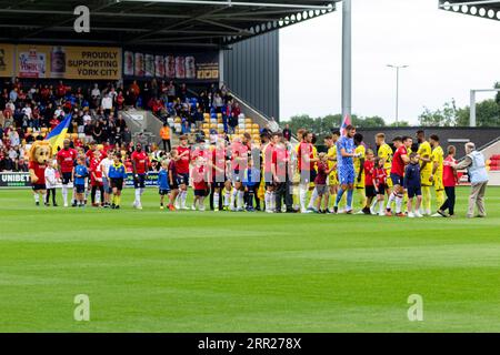 York, United Kingdom, 28 August 2023, York City VS Rochdale at the LNER Community Stadium, credit Aaron Badkin. Stock Photo