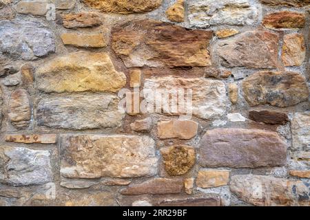 Sandstone wall stones, format-filling, background, Pittenweem, Scotland, Great Britain Stock Photo
