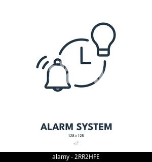 Alarm System Icon. Alert, Danger, Emergency. Editable Stroke. Simple Vector Icon Stock Vector