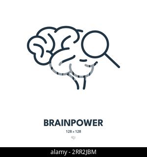 Brainpower Icon. Intelligent, Smart, Brainy. Editable Stroke. Simple Vector Icon Stock Vector