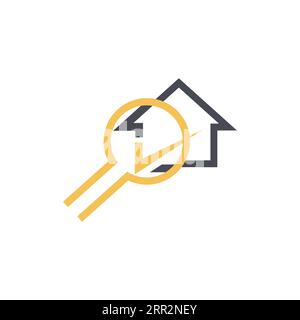 Home inspection logo design template vector image. Illustration vector graphic of home inspection company logo design template Stock Vector