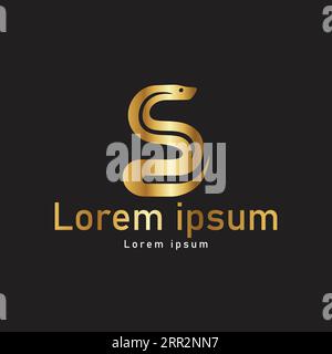 Premium S letter Snake Logo Design Stock Vector