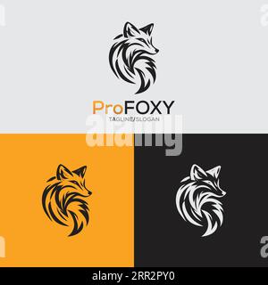 Unique Fox Mascot Vector Logo Design Stock Vector