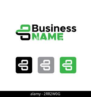 B Letter Green Logo Design, Stock Vector
