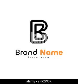 B Letter Vector Monogram Logo Design Stock Vector