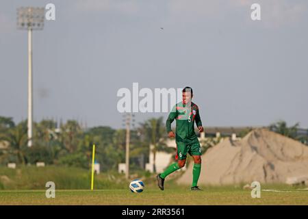 Bangladesh national Football Team attends practice session at Basundhara Kings Arena in Dhaka, Bangladesh, 06 September, 2023. While they will take pa Stock Photo