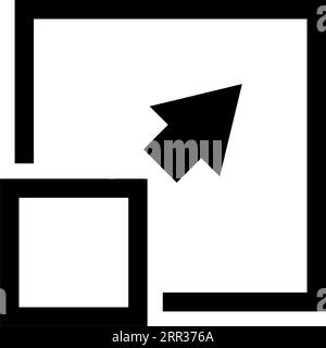 Expand Screen Resolution, Zoom-in, Resize. Flat Vector Icon illustration. Simple black symbol on white background. Expand Screen Resolution, Zoom-in s Stock Vector