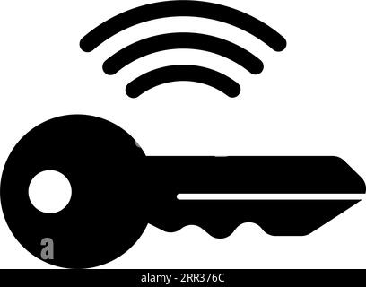 Smart Crypto Key, Wifi Security Key. Flat Vector Icon illustration. Simple black symbol on white background. Smart Crypto Key, Wifi Security Key sign Stock Vector